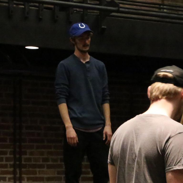 Actors rehearse the play 