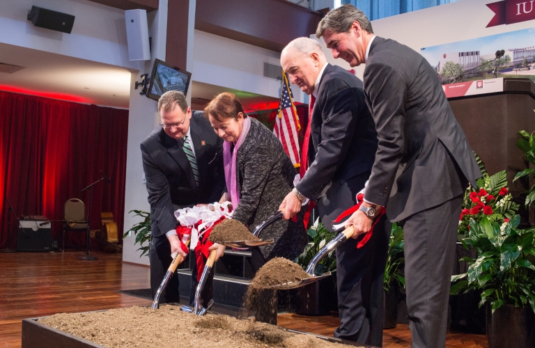 IU and IU Health leaders break ground