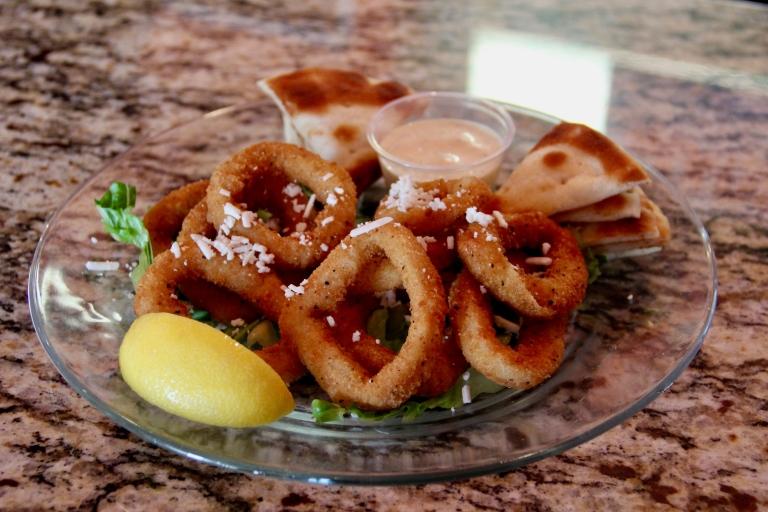 A plate of Fried Calamari from Madd Greeks.