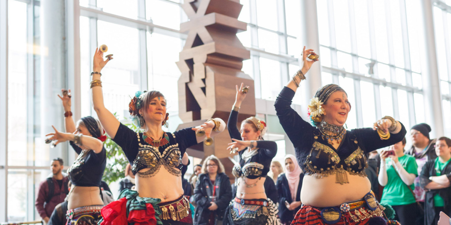 Dancers participate as part of the programing for IUPUI International Festival.