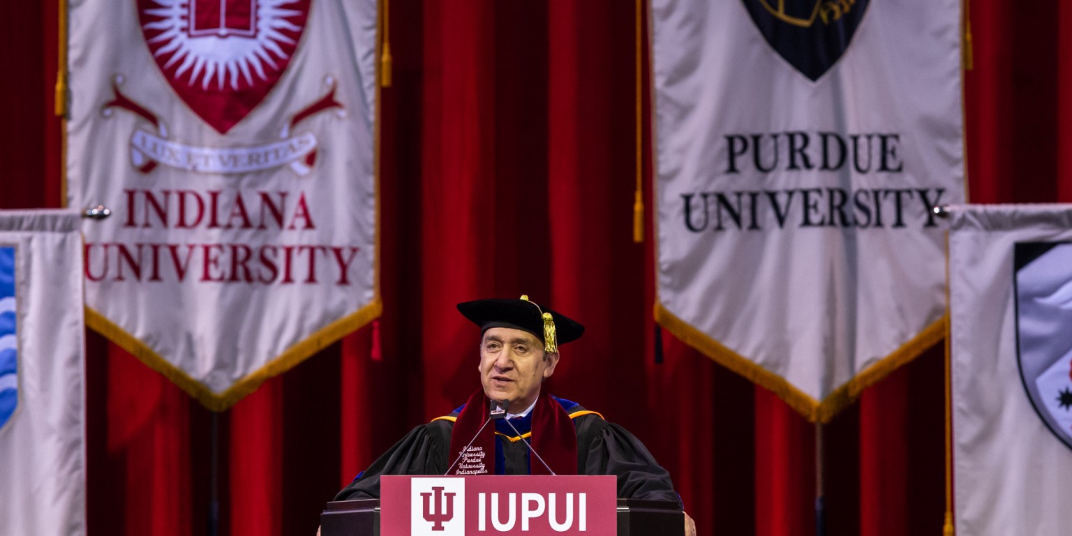 Chancellor Paydar speaks at Commencement.