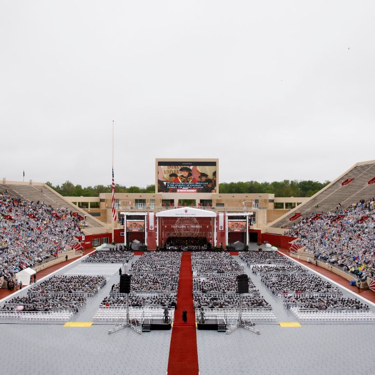 Memorial Stadium during graduation