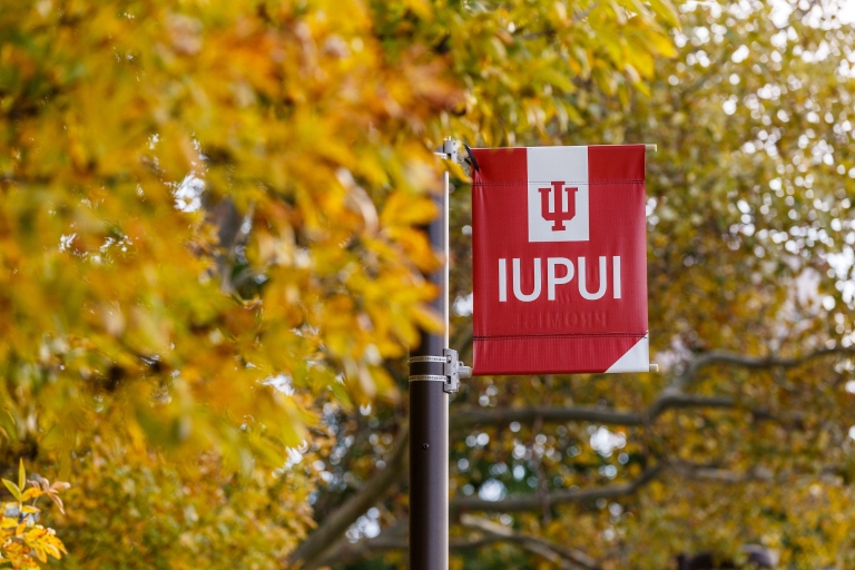 An IUPUI flag