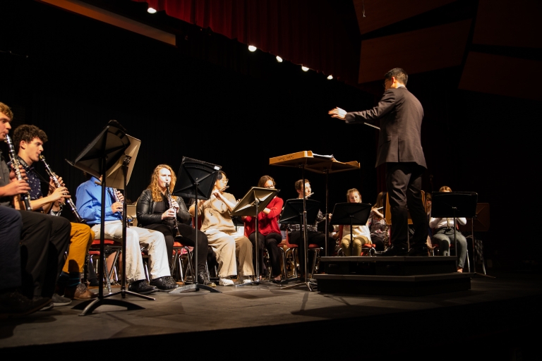 Jacobs School of Music works with the Salem High School band