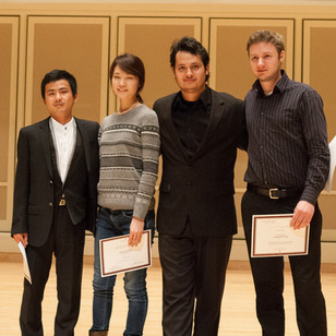 Left to right: Open Division winners Bin Hu, Ye Eun Lee, Misael Barraza Diaz and Jeremy Collins