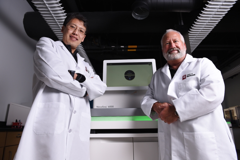Yunlong Liu and Mark Geraci of the IU School of Medicine
