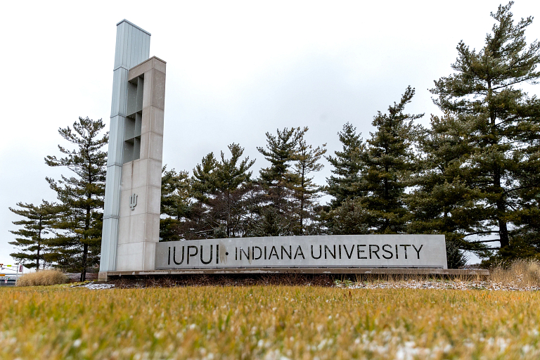 IUPUI gateway in winter