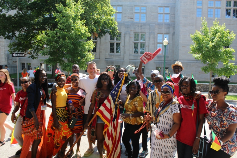 The 2017 Mandela Washington Fellows at Independence Day celebrations in Bloomington