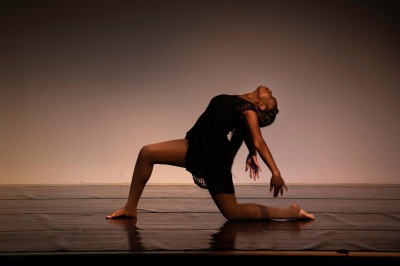 A student dancer who is part of the Moving Company at IUPUI