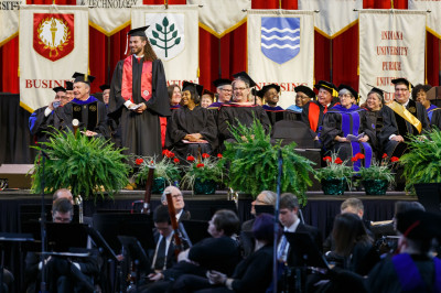 The student speaker at the 2019 IUPUI commencement ceremony