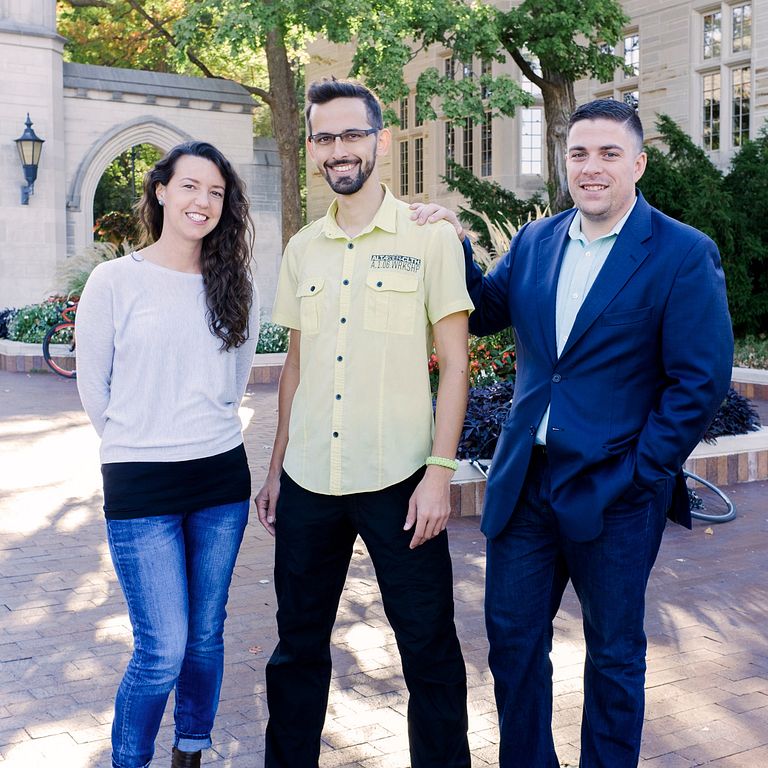 Anna and Nick Bragin with an international student they are mentoring.