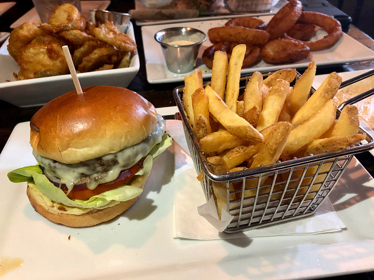 Haus burger and fries from Burgerhaus