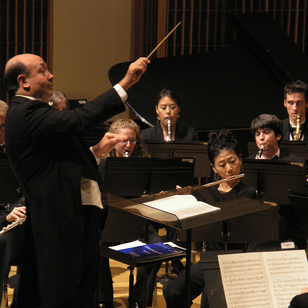 Stephen Pratt conducting the Indiana University  Wind Ensemble