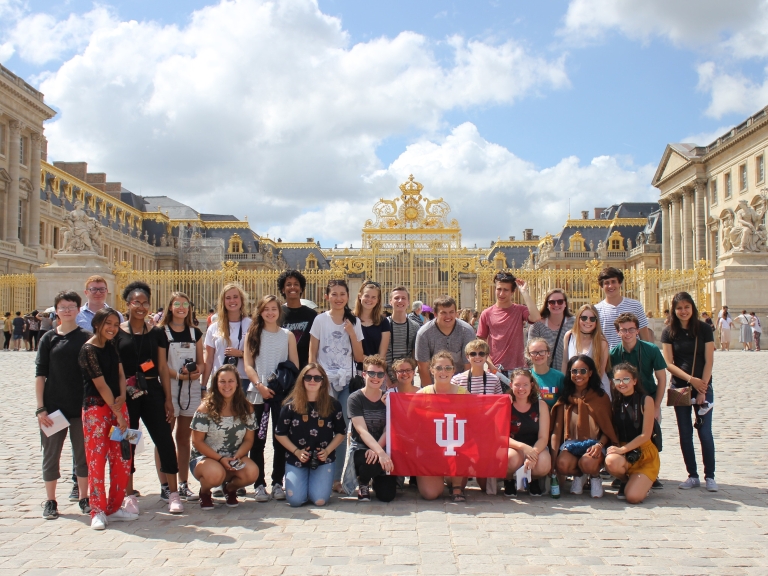 Honors Program in Foreign Languages students who attended the 2017 program in St. Brieuc, France