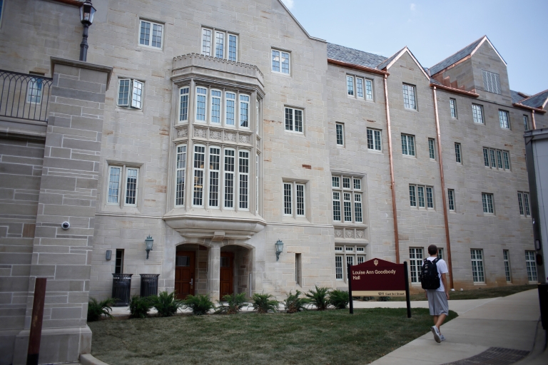 Goodbody Hall recently opened in the Wells Quad on the Bloomington campus.