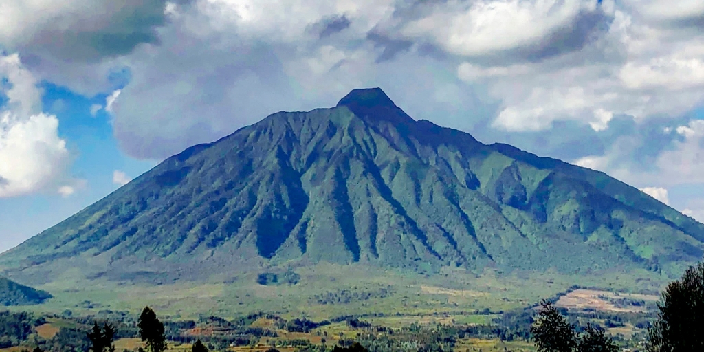 View of Karisimbe Volcano in Rwanda