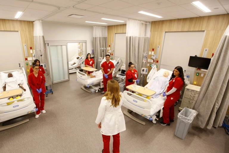 IU Bloomington nursing students learn in the Nursing Learning Resource Center