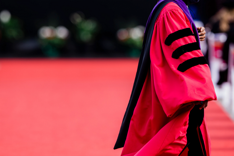 A man in a graduation gown
