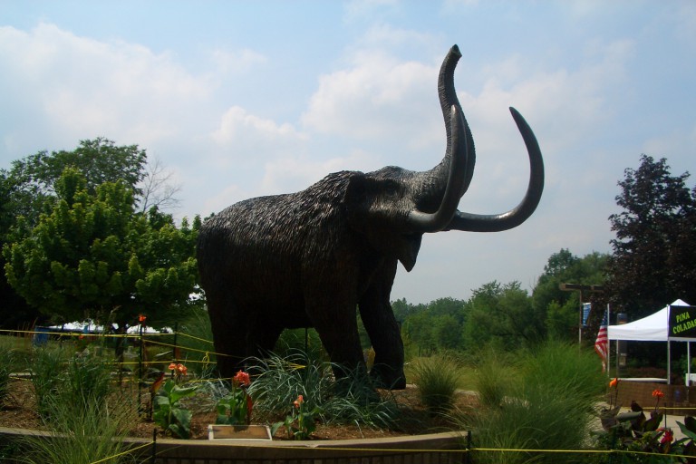 Mastodon mascot statue