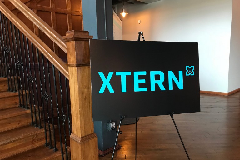 An Xtern sign indicates the start of an exciting interview day for students.