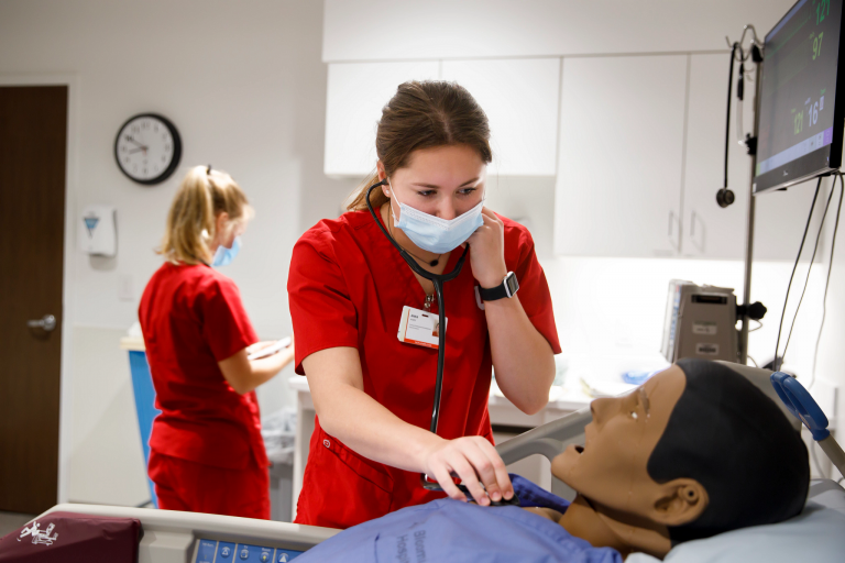 Students learn in the IU Interprofessional Simulation Center