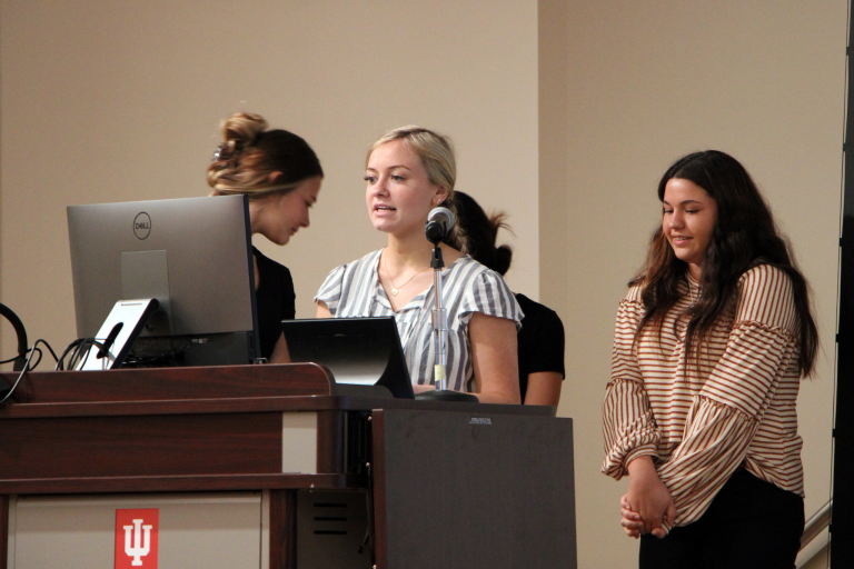 Students delivering a presentation