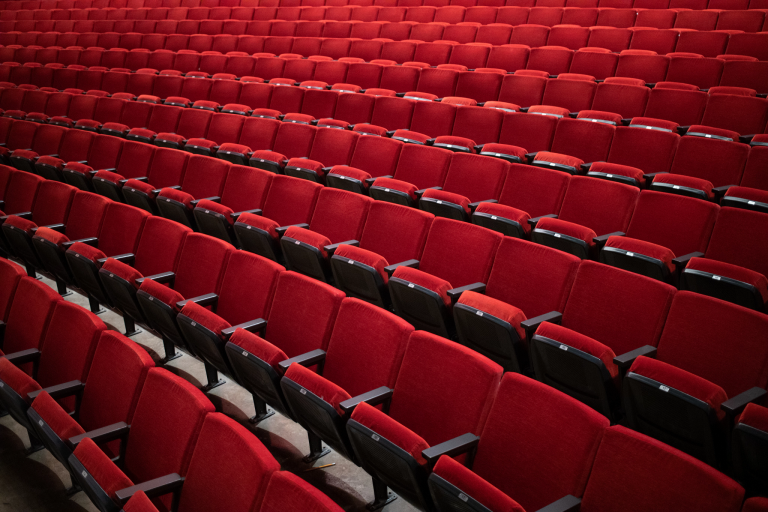 Newly refurbished seating in the auditorium
