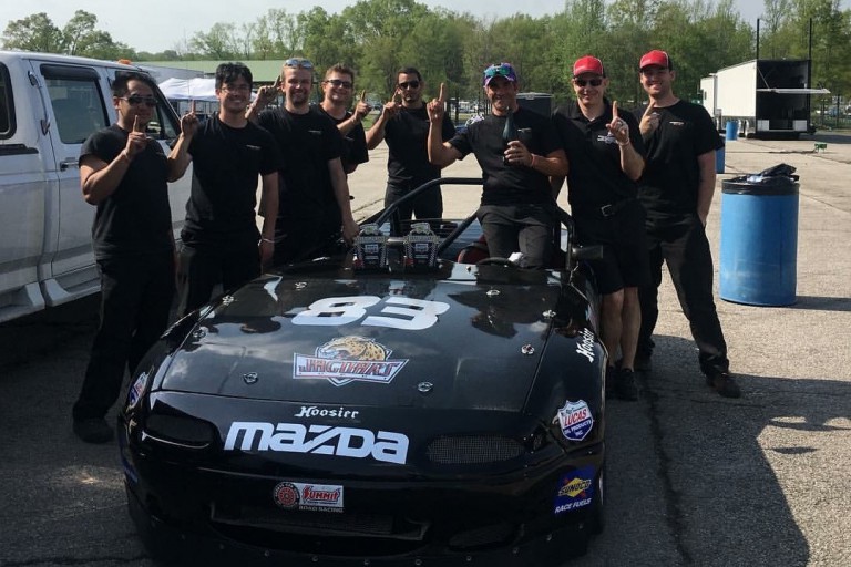 IUPUI motorsports team with their car