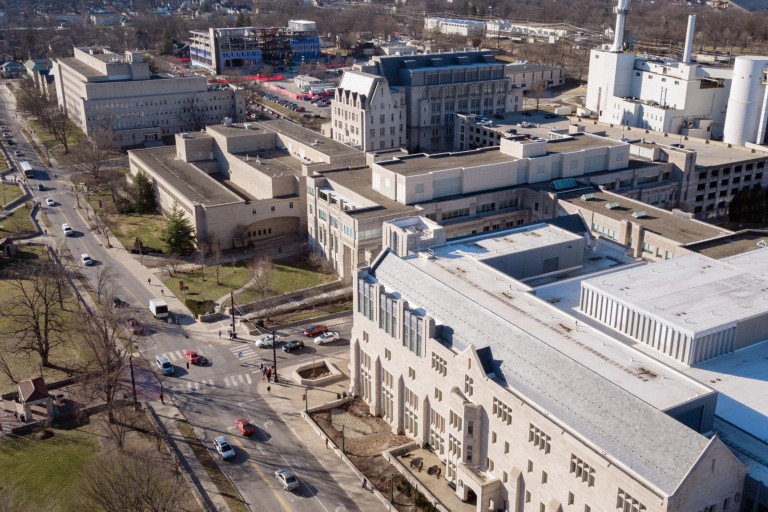 Aerial view of the Kelley School of Business