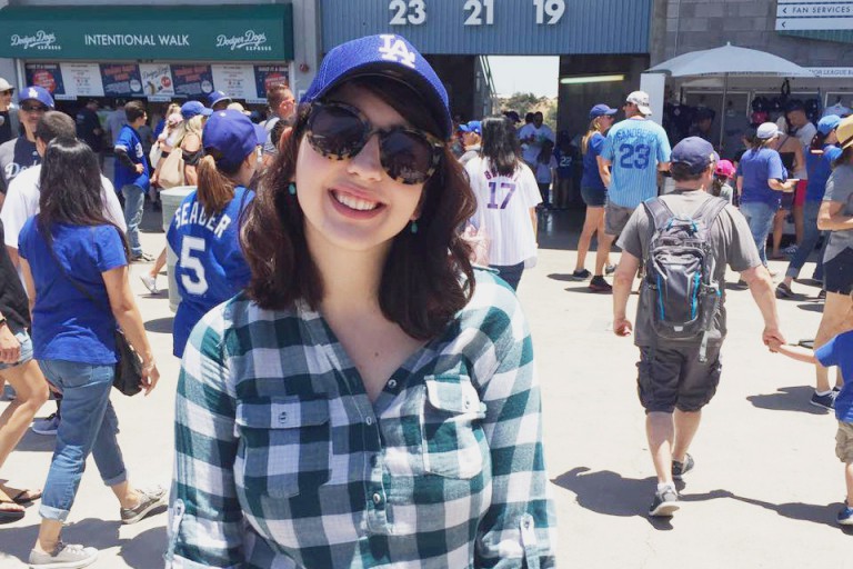 Isabel Shanahan at an L.A. Dodgers game