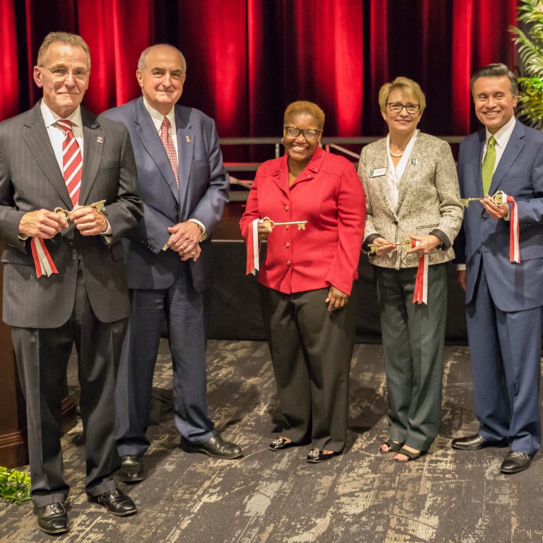 A group of administrators at the IU Northwest building dedication