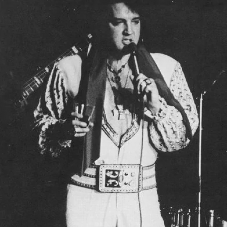 Elvis Presley performing on stage