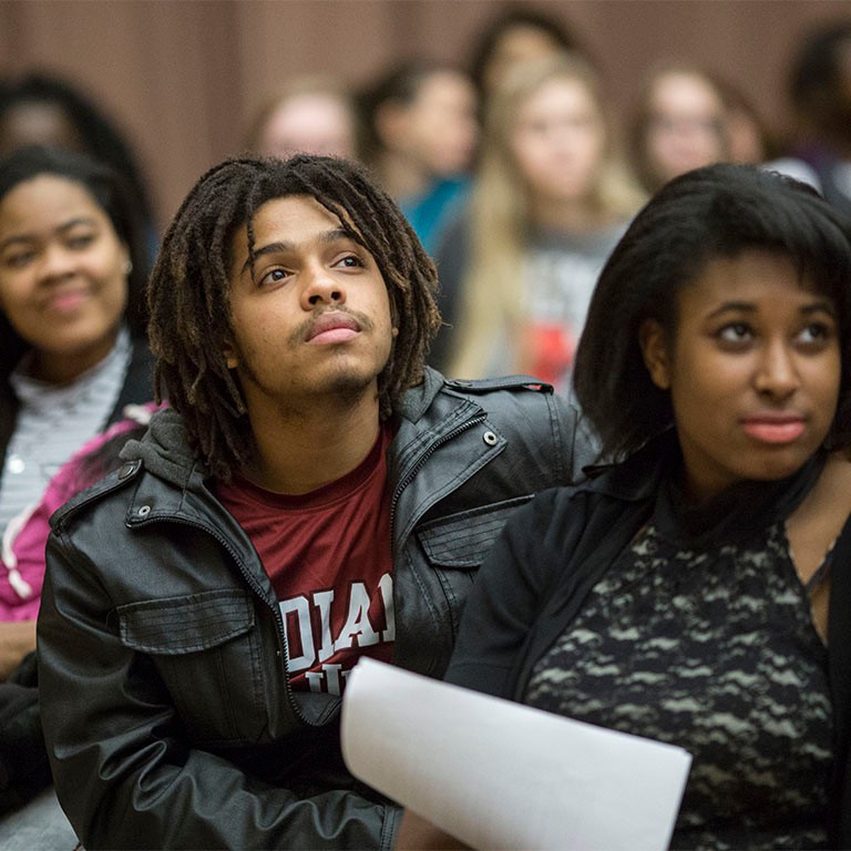 Students attend the African American Read-In at IU
