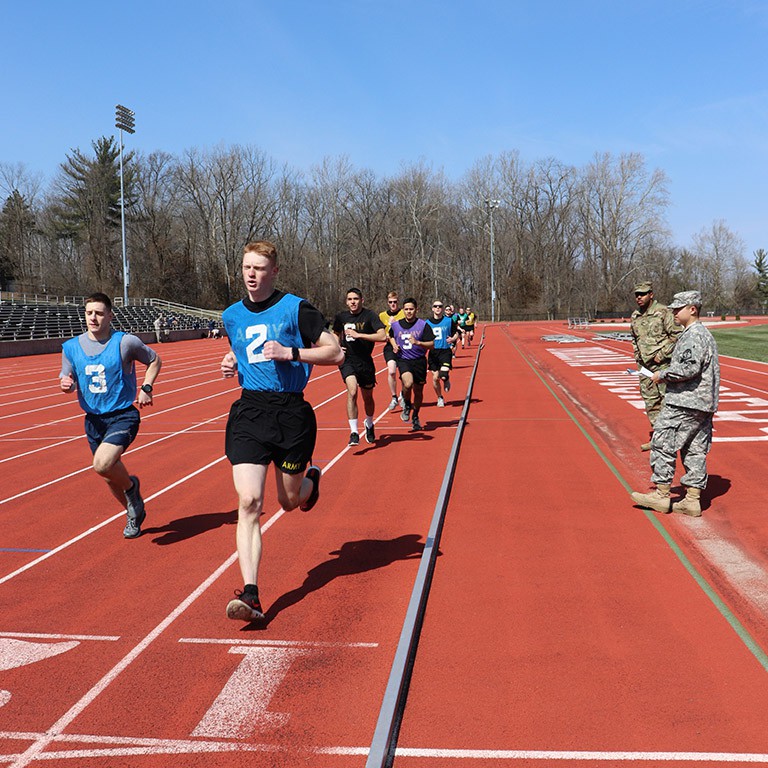 Runners take part in the competition. 