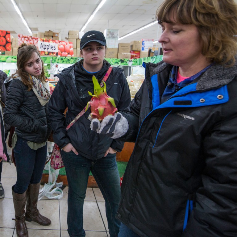 Students visit a grocery store to learn more about healthy choices.