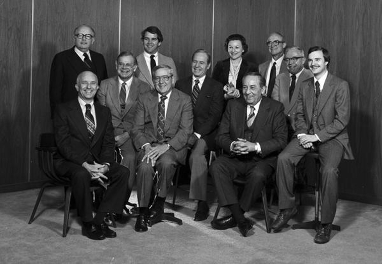 Carolyn Gutman with the IU Board of Trustees in 1980.