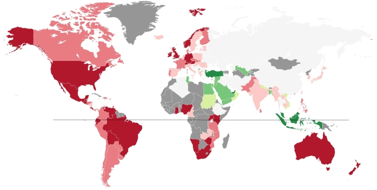A map that shows a country's religious majority based upon spikes in online searches for sex