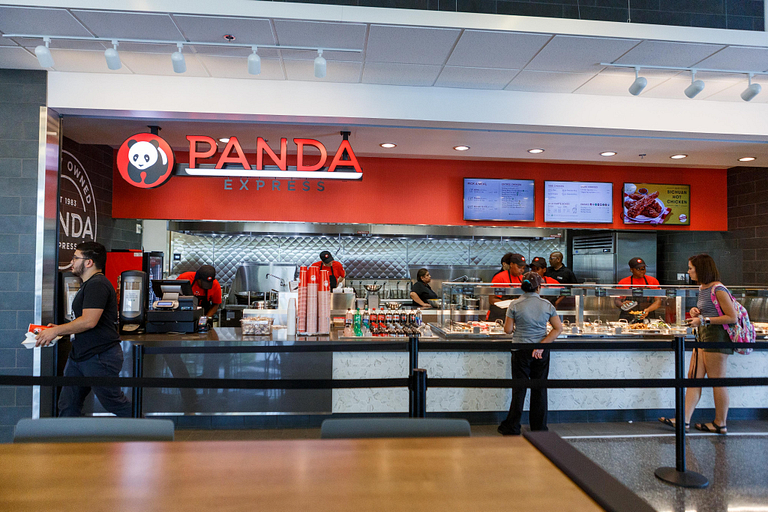 Inside Panda Express at the Food Court., This is the inside…