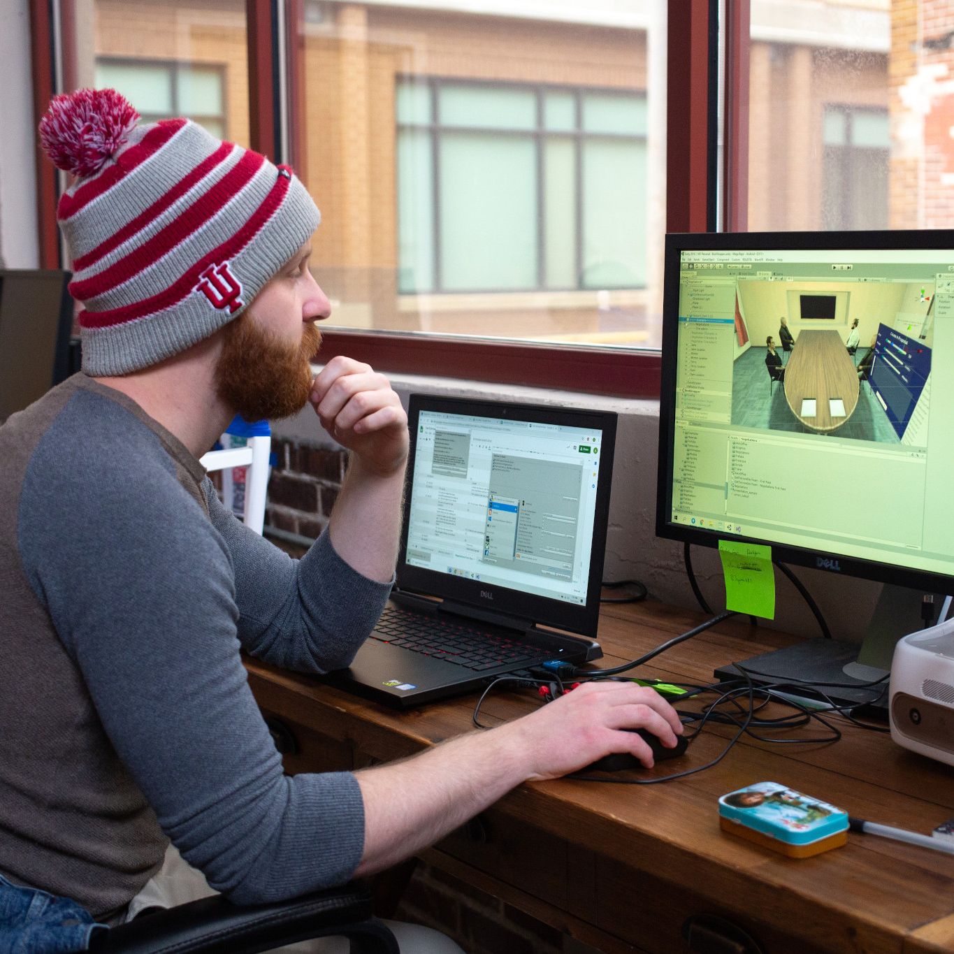 RegattaVR employee Alex Bowling works on a project.