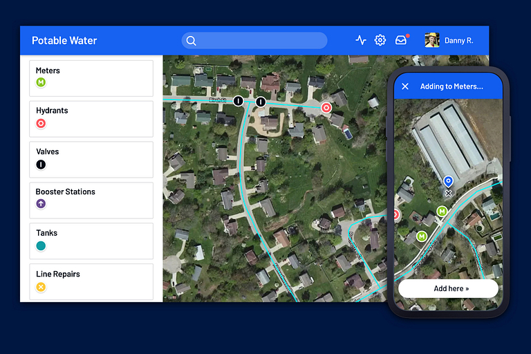 water utility map created by Ziptility technology