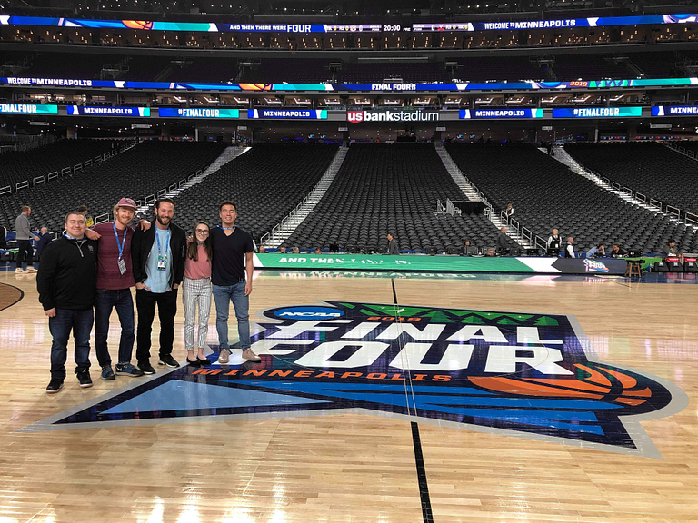 Rachel Gillam and other students at NCAA Final Four