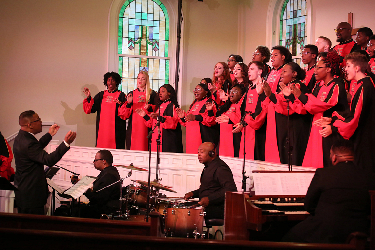 Raymond Wise conducts the African American Choral Ensemble