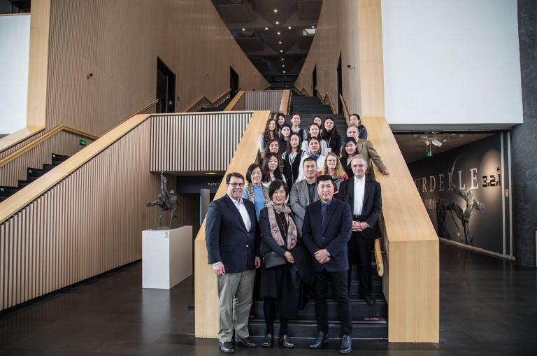 IU staff and students visit Tsinghua University Art Museum in March 2017.