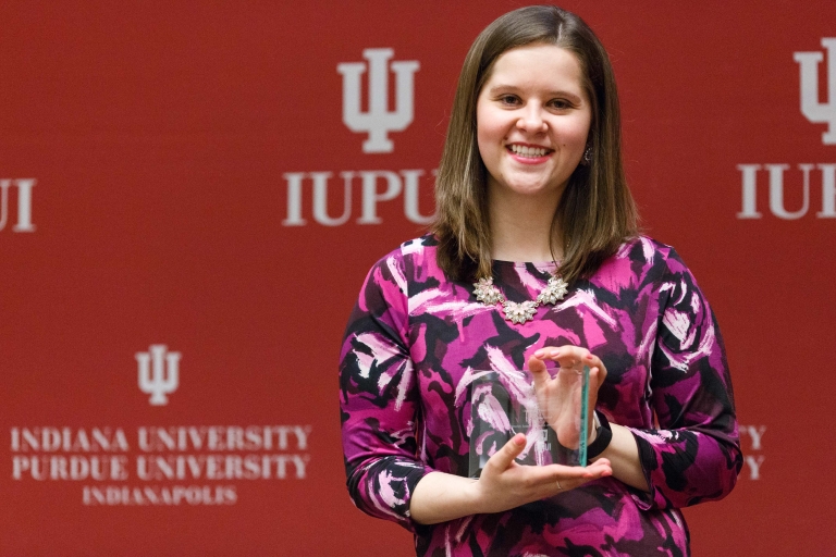 Amber Kriech receiving her Women's Leadership Award