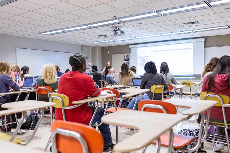 Students in a classroom at IUPUI
