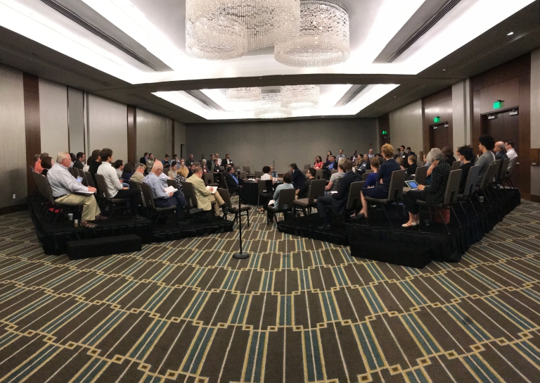 A room filled with people during the biennial conference on religion and American culture