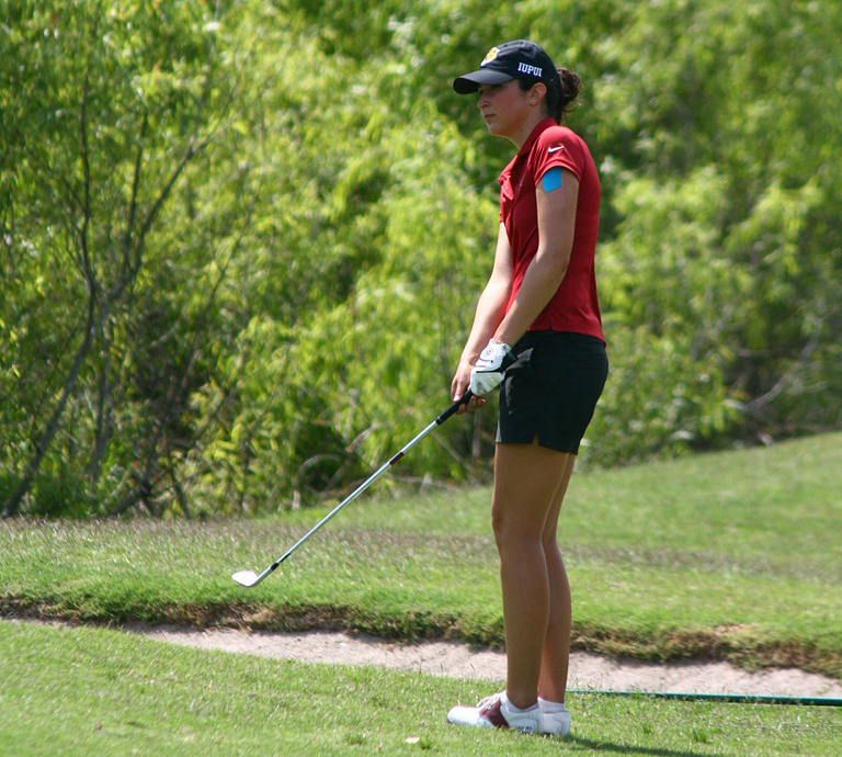 Aneta Abrahamova plays on the golf course