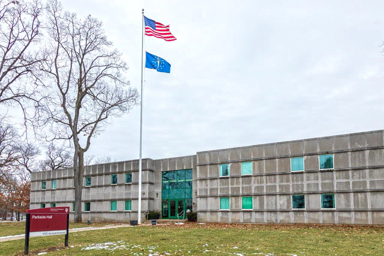 The exterior of Parkside Hall