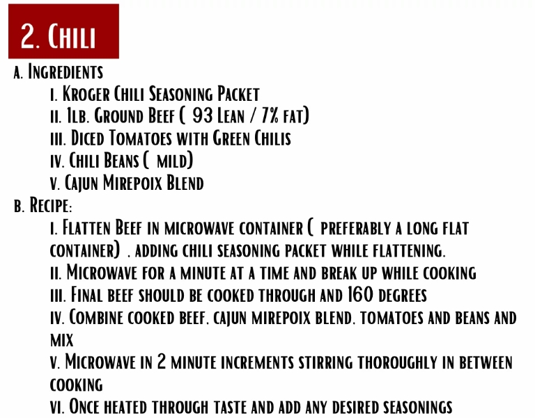 Chili recipe