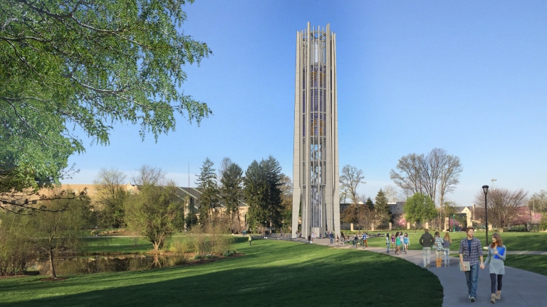 A graphic rendering of the Metz Carillon's renovation and relocation